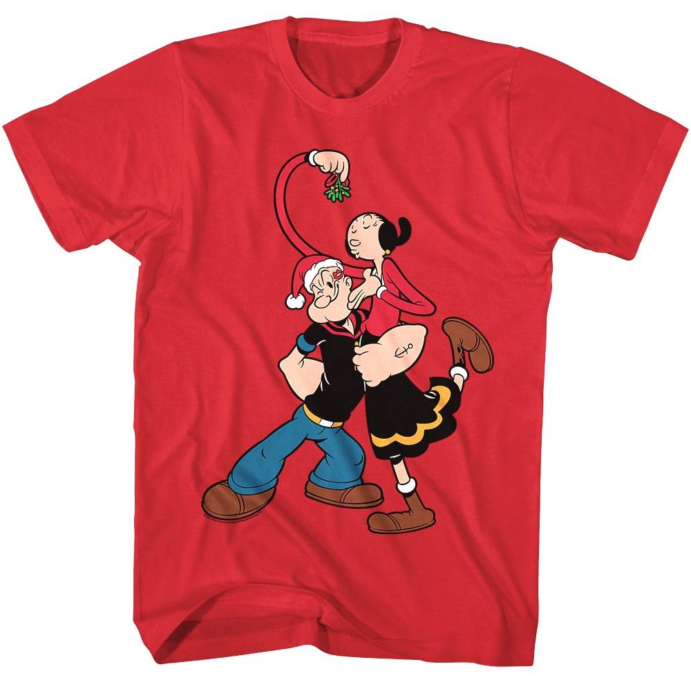 Popeye & Olive Mistletoe Kiss Men's T Shirt Popeye & Olive Mistletoe Kiss Men's T Shirt