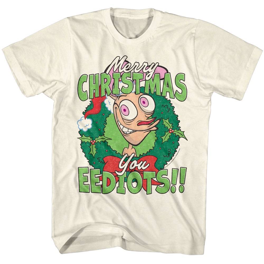 Ren and Stimpy Merry Christmas You Eediots Men's T Shirt Ren and Stimpy Merry Christmas You Eediots Men's T Shirt