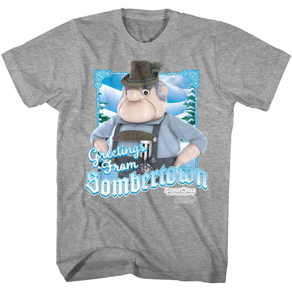 Santa Claus is Comin' to Town Greetings from Sombertown Men's T Shirt Santa Claus is Comin' to Town Greetings from Sombertown Men's T Shirt