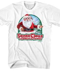 Santa Claus is Comin’ to Town Winter Pines Men’s T Shirt